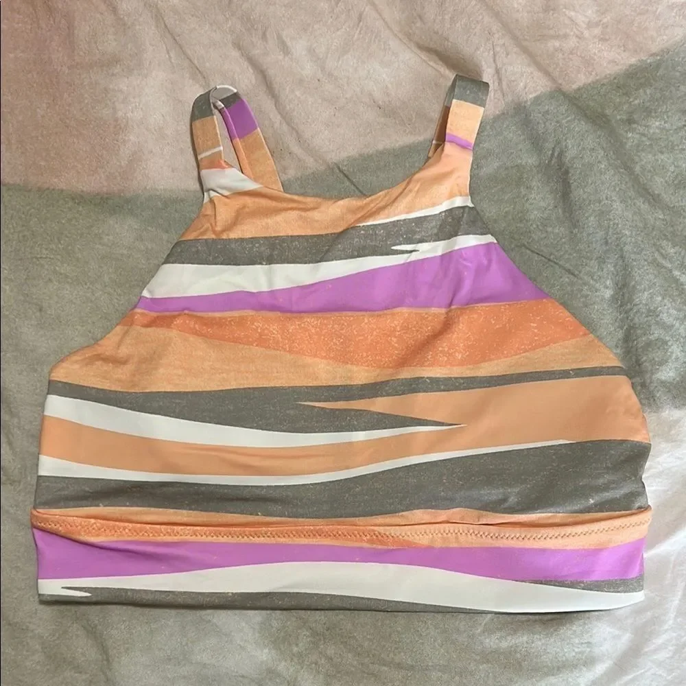 Colorful Striped Swim Top